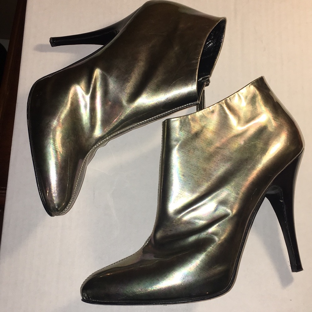 Giuseppe Zanotti metallic pewter booties